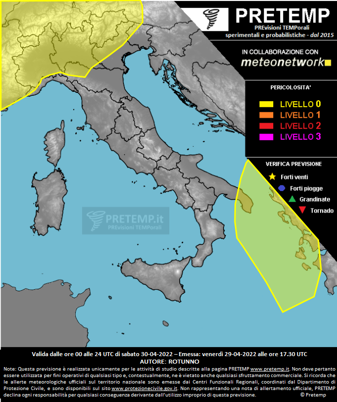 Mappa previsione del 30 aprile 2022