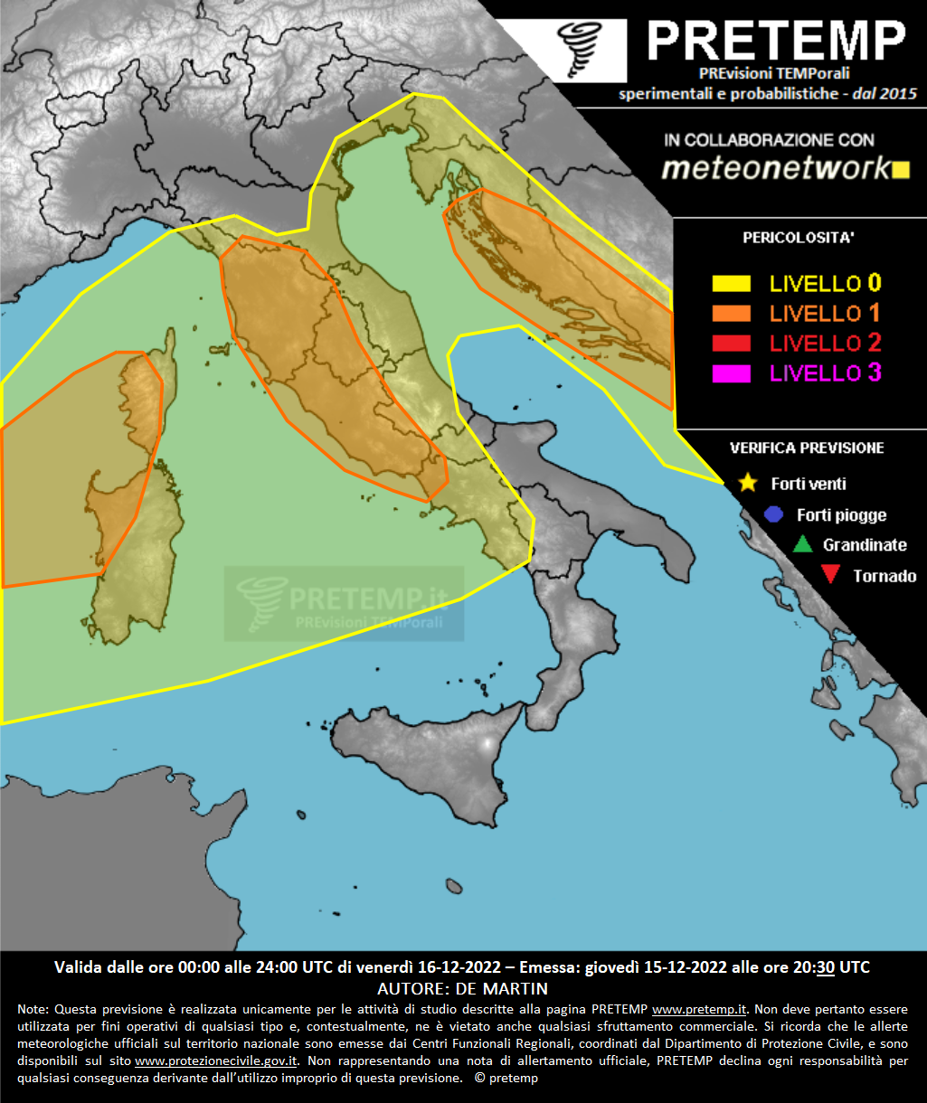 Mappa previsione del 16 dicembre 2022