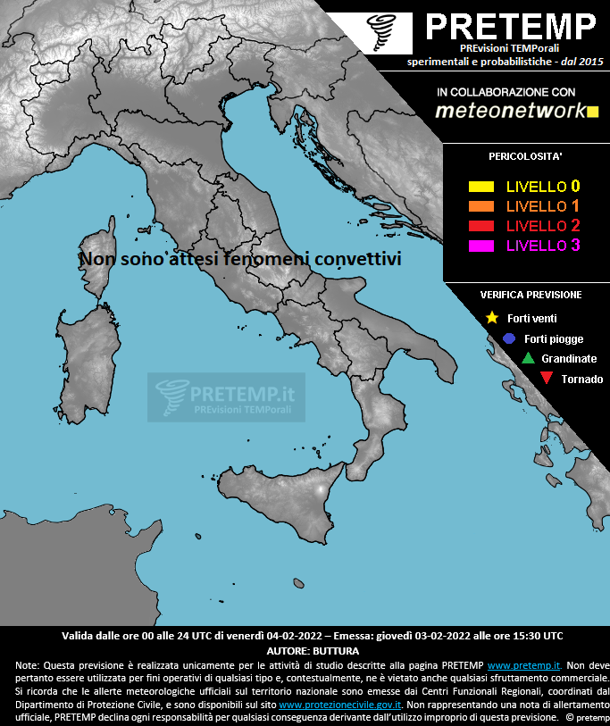 Mappa previsione del 04 febbraio 2022