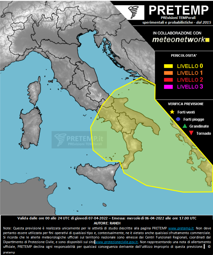 Mappa previsione del 07 aprile 2022