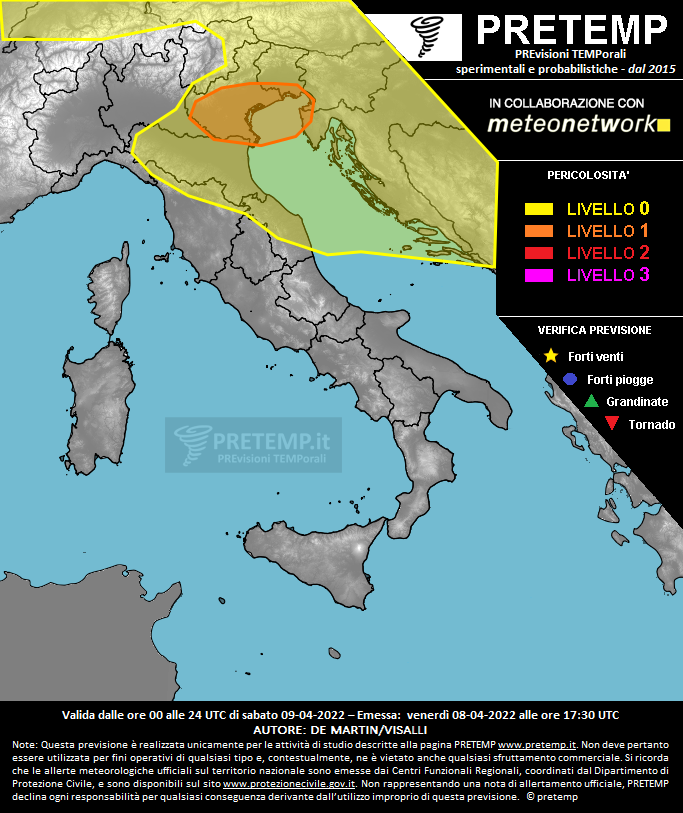 Mappa previsione del 09 aprile 2022