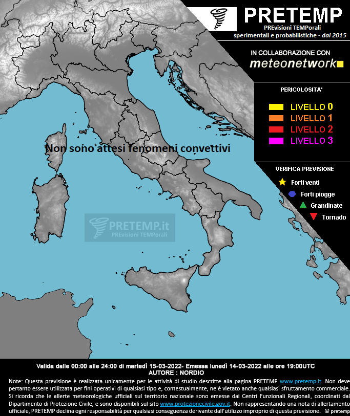 Mappa previsione del 15 marzo 2022