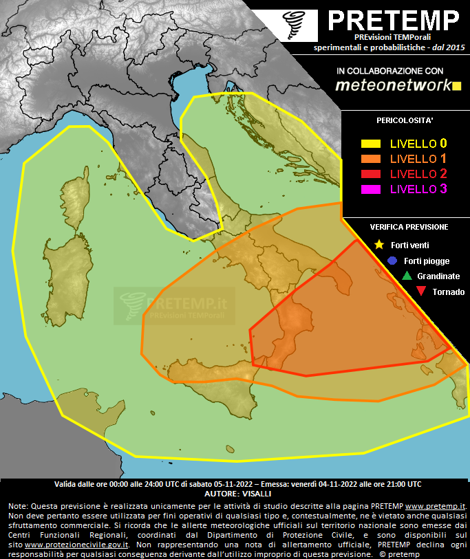 Mappa previsione del 05 novembre 2022