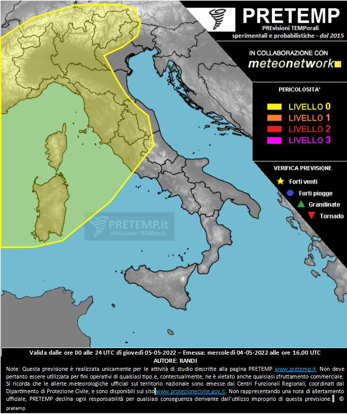 Mappa previsione del 05 maggio 2022