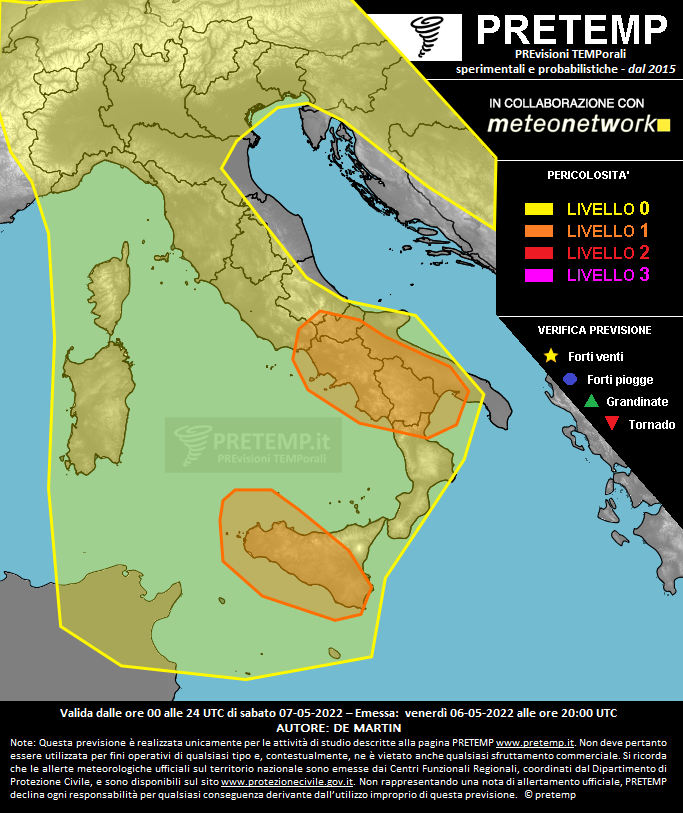 Mappa previsione del 07 maggio 2022