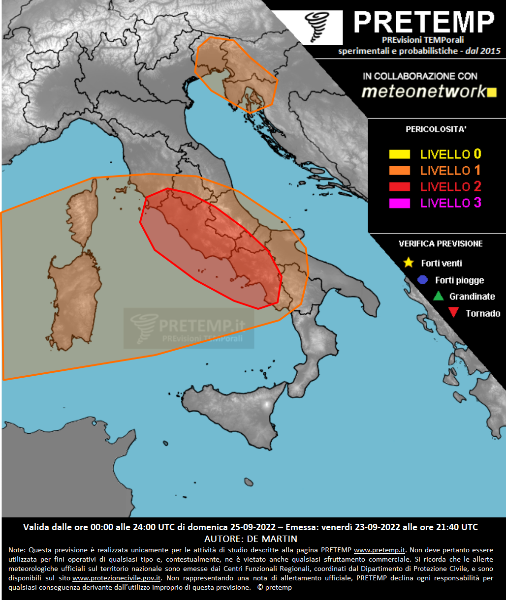 Mappa tendenza del 25 settembre 2022