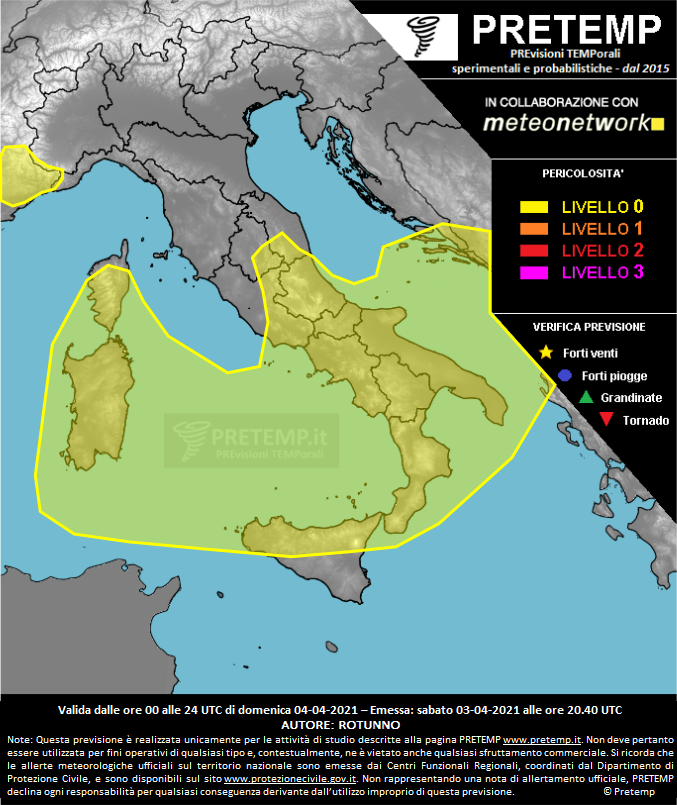 Mappa previsione del 04 aprile 2021
