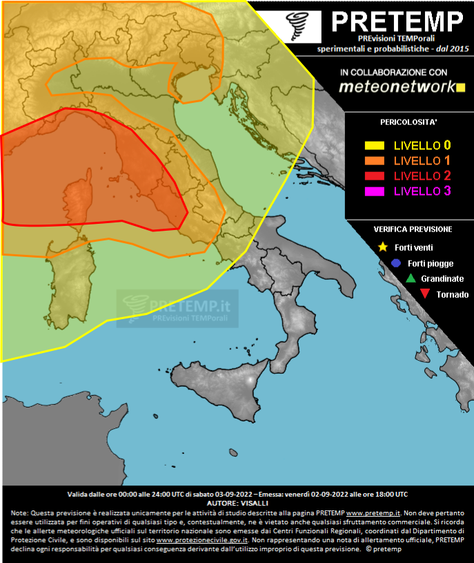Mappa previsione del 03 settembre 2022