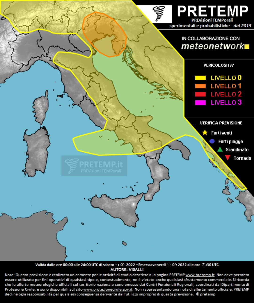 Mappa previsione del 10 settembre 2022
