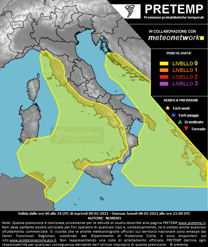 Mappa previsione del 09 febbraio 2021