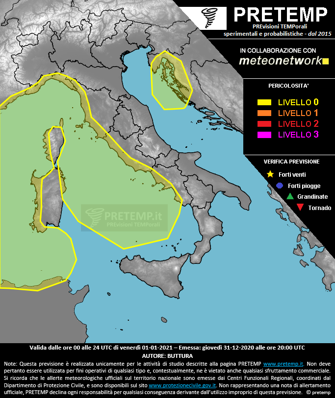 Mappa previsione del 01 gennaio 2021
