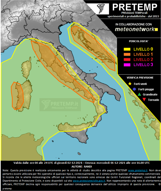 Mappa previsione del 02 dicembre 2021