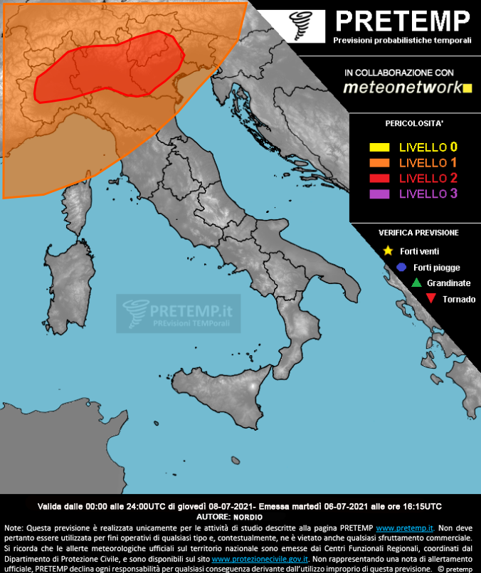 Mappa tendenza del 08 luglio 2021