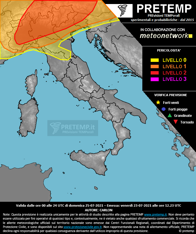 Mappa tendenza del 25 luglio 2021