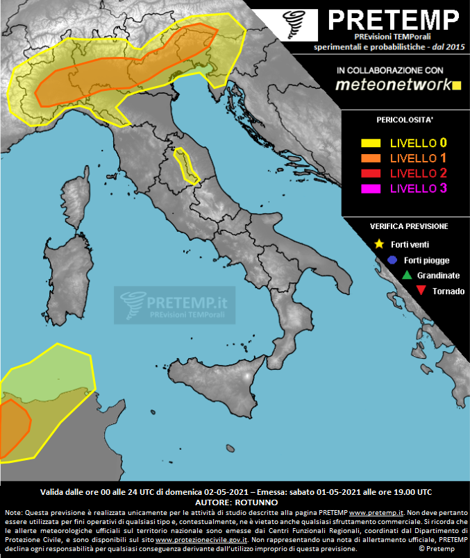 Mappa previsione del 02 maggio 2021