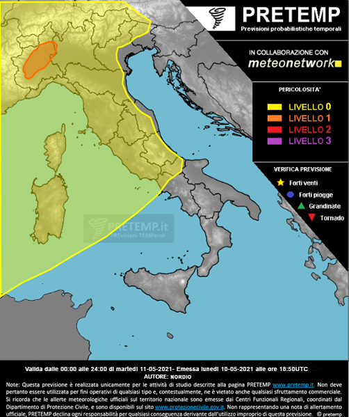 Mappa previsione del 11 maggio 2021