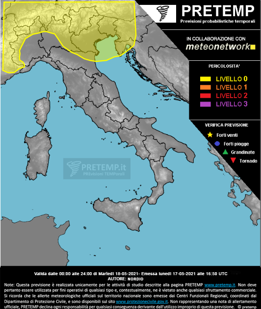 Mappa previsione del 18 maggio 2021