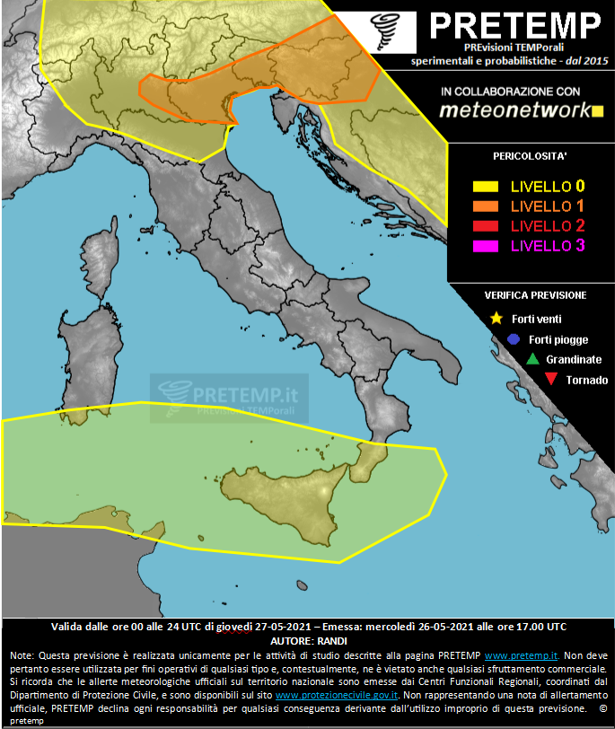 Mappa previsione del 24 maggio 2021