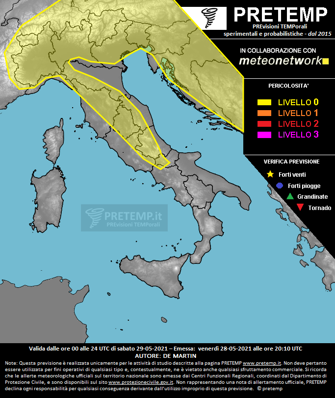Mappa previsione del 29 maggio 2021