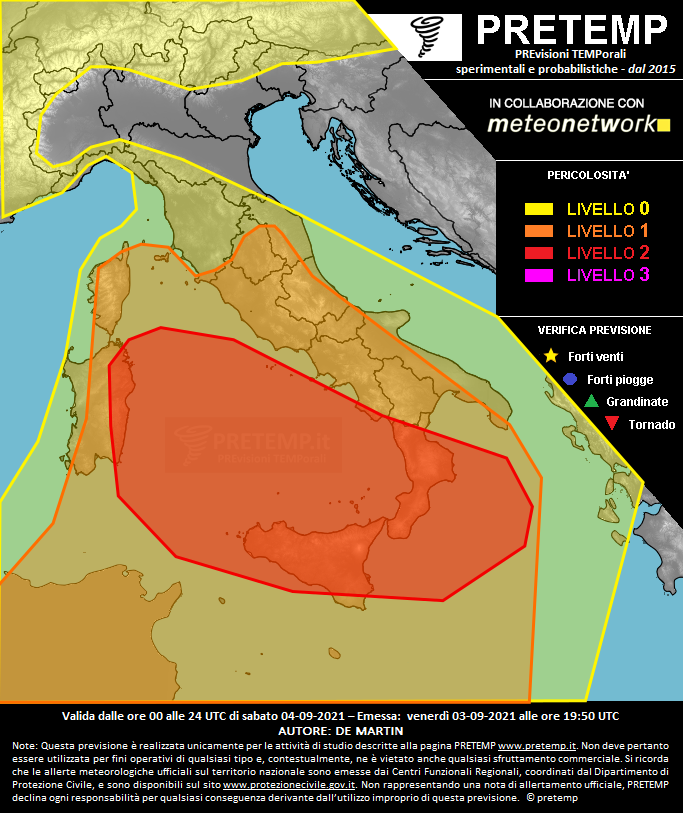 Mappa previsione del 04 settembre 2021