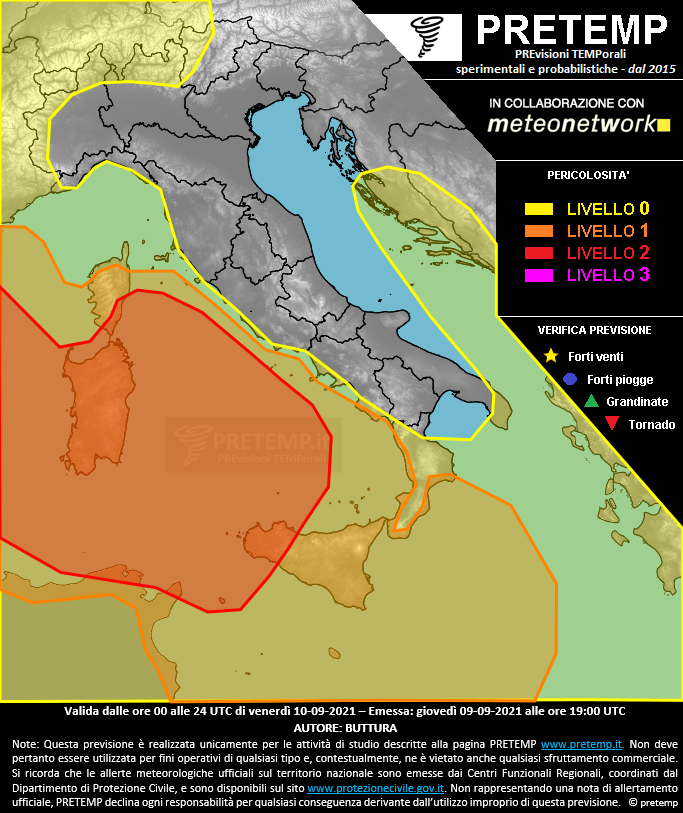 Mappa previsione del 10 settembre 2021