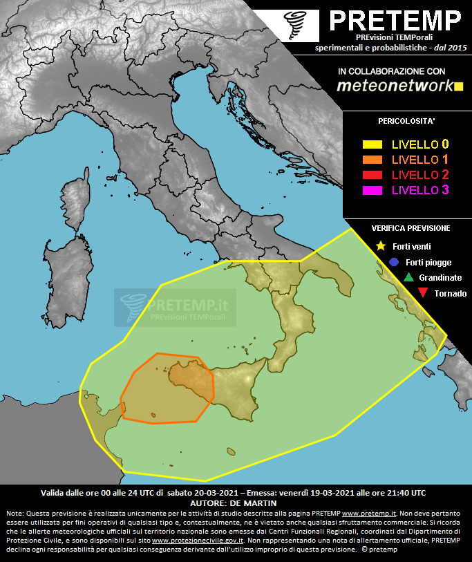 Mappa previsione del 20 marzo 2021