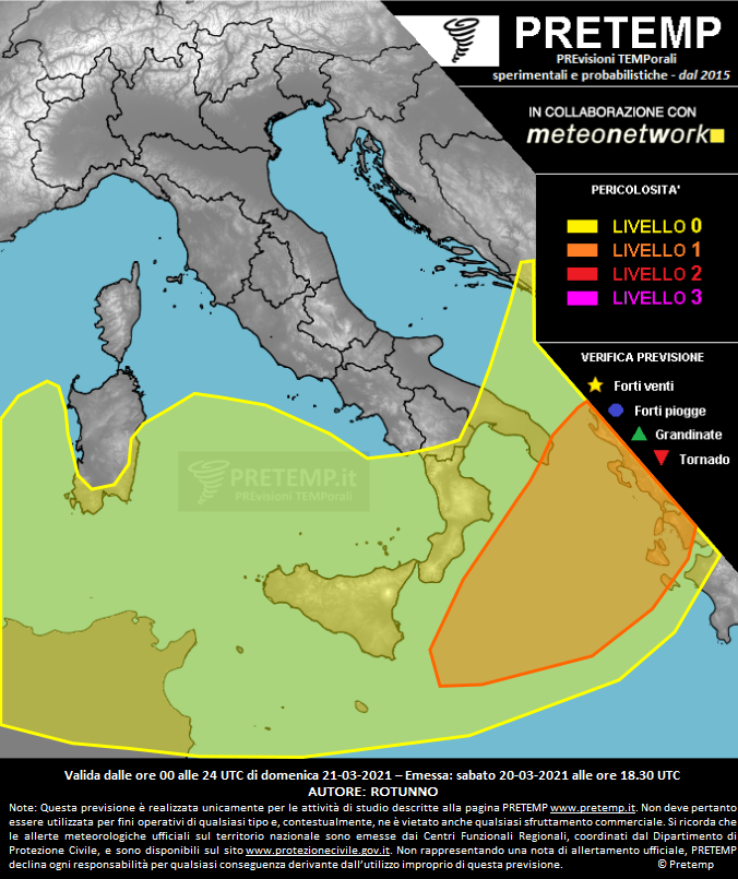 Mappa previsione del 21 marzo 2021