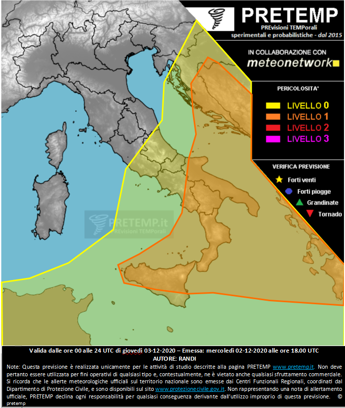 Mappa previsione del 03 dicembre 2020