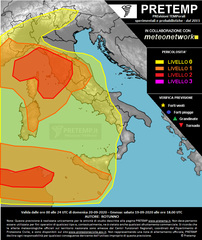 Mappa previsione del 20 settembre 2020