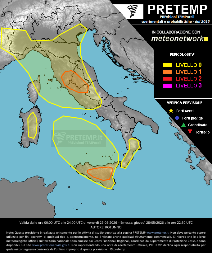 Mappa previsione del 29 maggio 2026