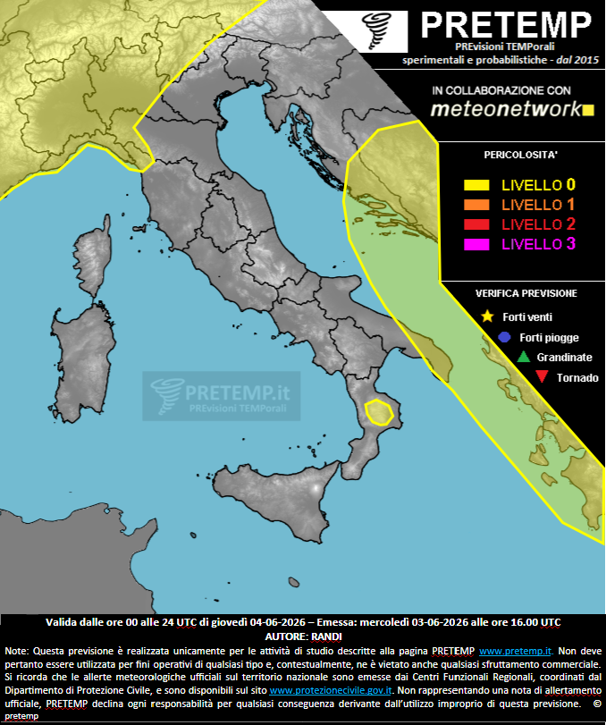 Mappa previsione del 04 giugno 2026