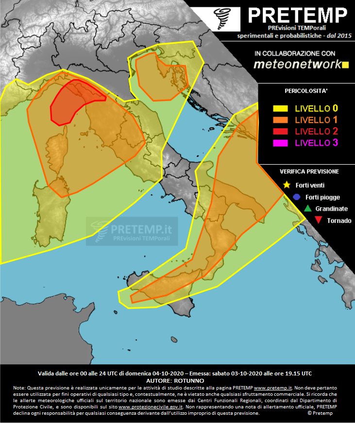 Mappa previsione del 04 ottobre 2020