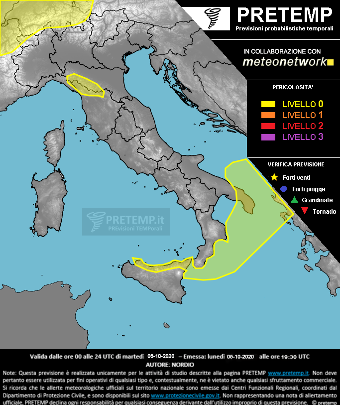 Mappa previsione del 06 ottobre 2020