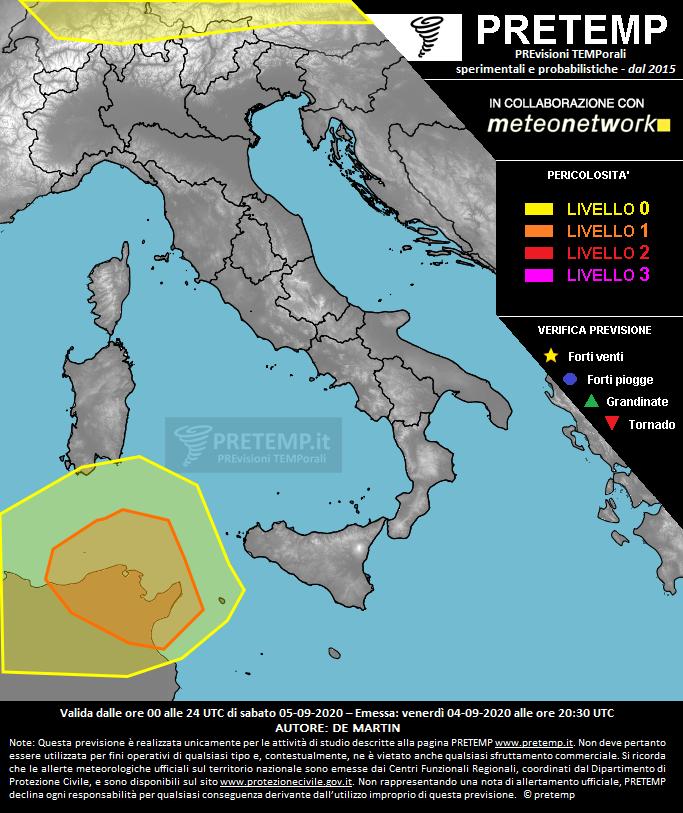 Mappa previsione del 05 settembre 2020