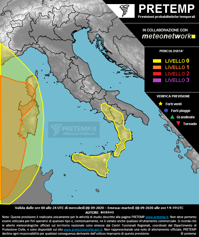 Mappa previsione del 09 settembre 2020