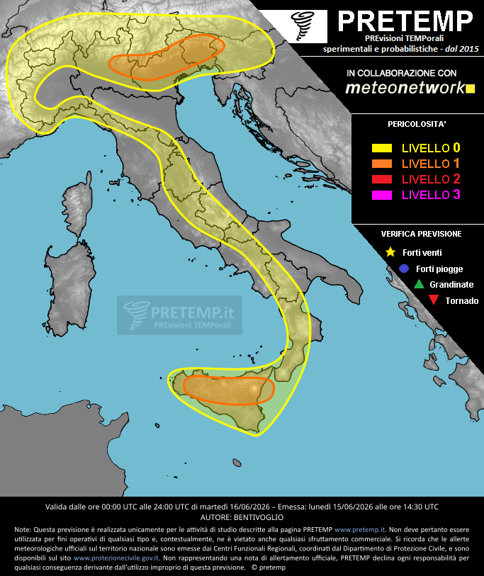 Mappa previsione del 16 giugno 2026